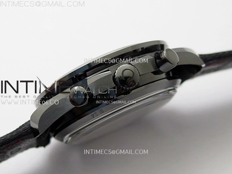 Speedmaster "Dark Side of The Moon" Real Ceramic N1F 1:1 Best Edition Vintage Black Dial on Black Nylon Strap A9300