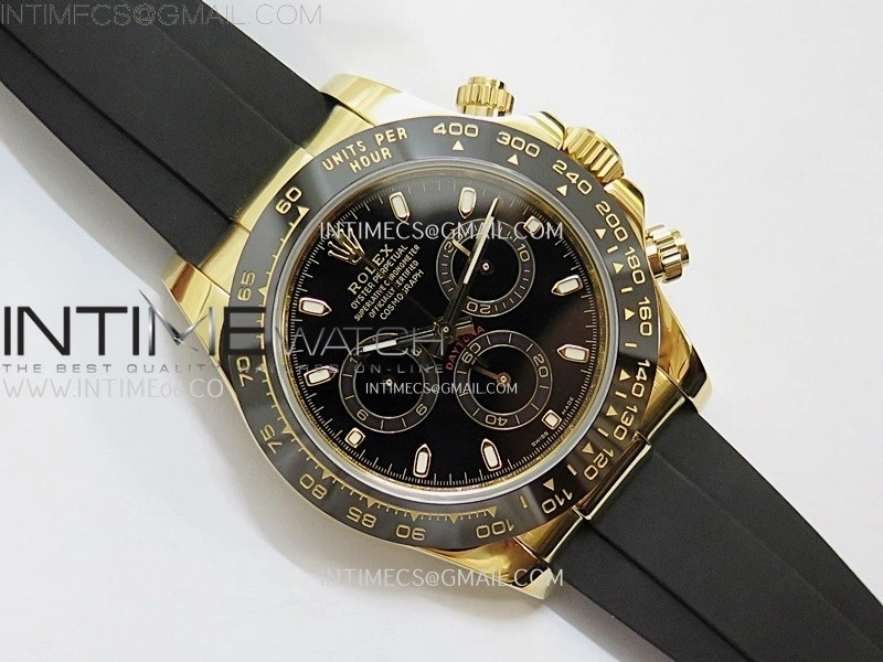 Daytona 116518 Gain Weight AF 1:1 Best Edition Black Dial Sticks Markers on Oysterflex Strap SH4130