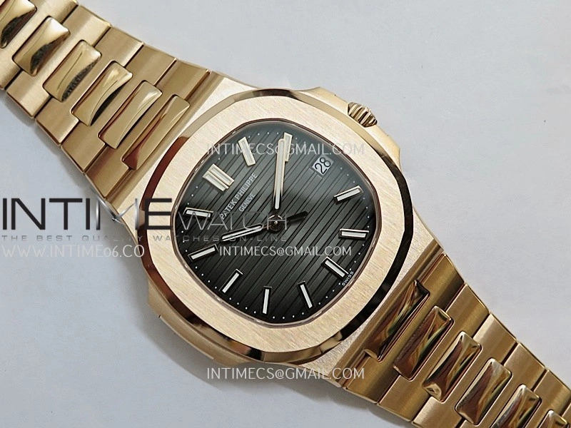 Nautilus 5711 Gain Weight DDF 1:1 Best Edition Gray Textured Dial On RG Bracelet Super Clone DD324