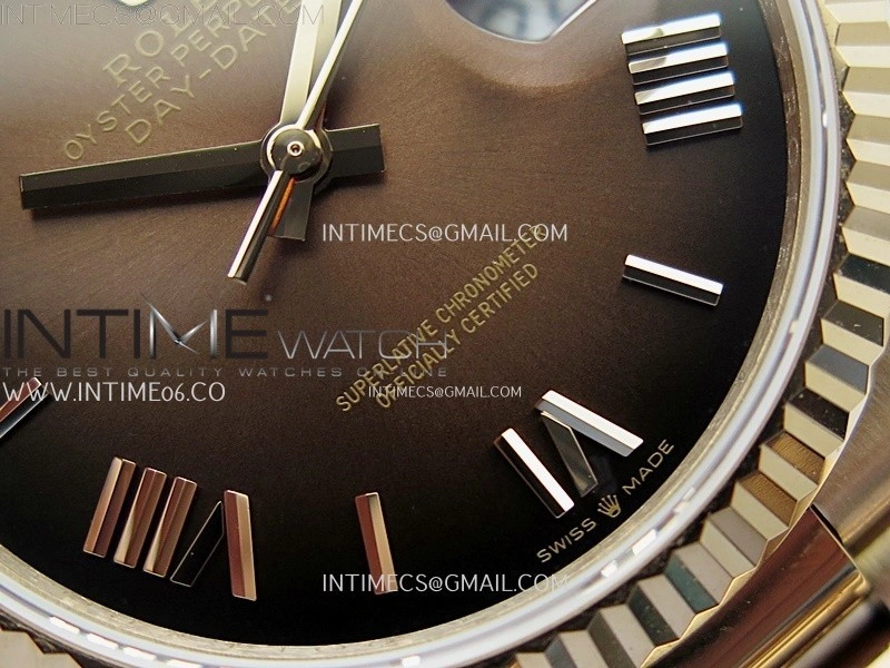 Day Date 128235 Gain Weight RG QF 1:1 Best Edition Brown Dial Roman Markers on RG President Bracelet