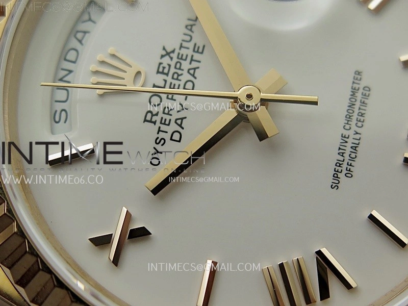 Day Date 128235 Gain Weight RG QF 1:1 Best Edition White Dial Roman Markers on RG President Bracelet