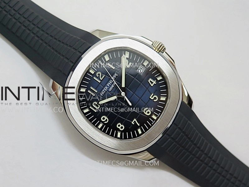 Aquanaut 5168G 42mm Gain Weight SS DDF 1:1 Best Edition Blue Dial On Blue Rubber Strap Super Clone DD330