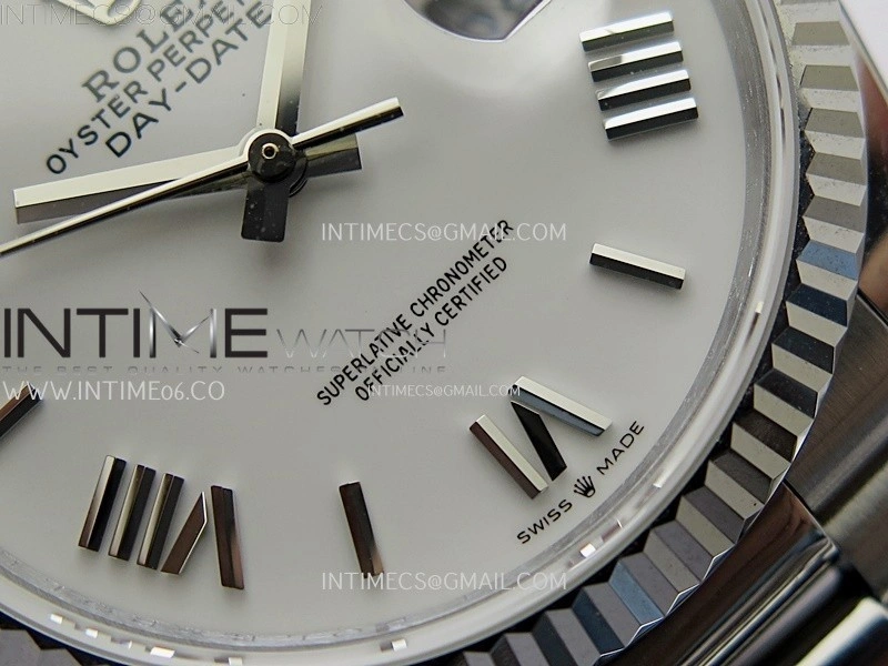 Day Date 128239 Gain Weight SS QF 1:1 Best Edition White Dial Roman Markers on SS President Bracelet