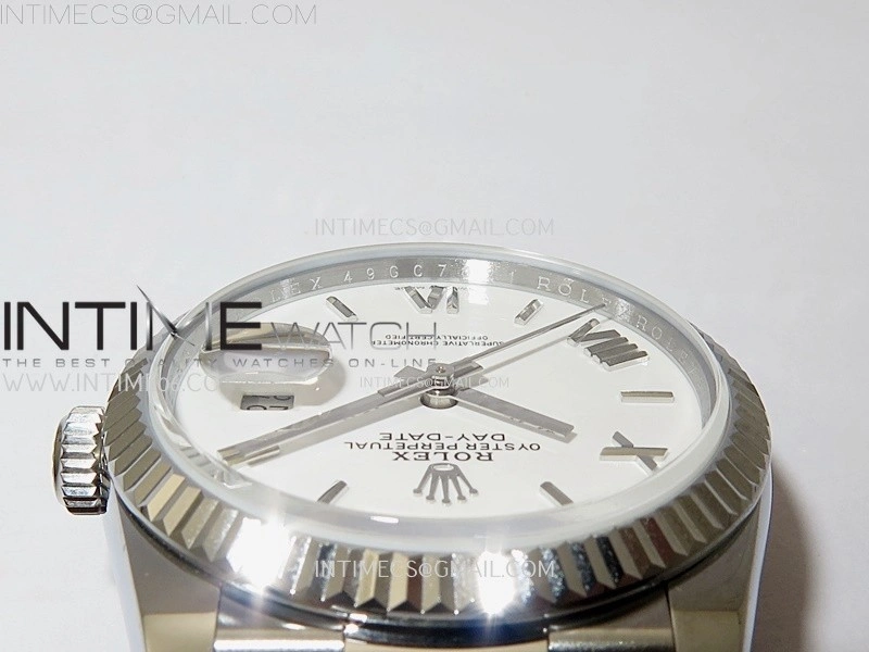 Day Date 128239 Gain Weight SS QF 1:1 Best Edition White Dial Roman Markers on SS President Bracelet