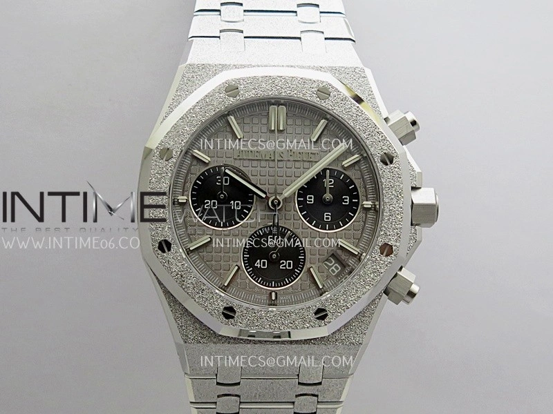 Royal Oak Chrono 26240 Frosted SS Gain Weight V2 DDF 1:1 Best Edition Gray Dial Frosted SS Bracelet Super Clone DD4401