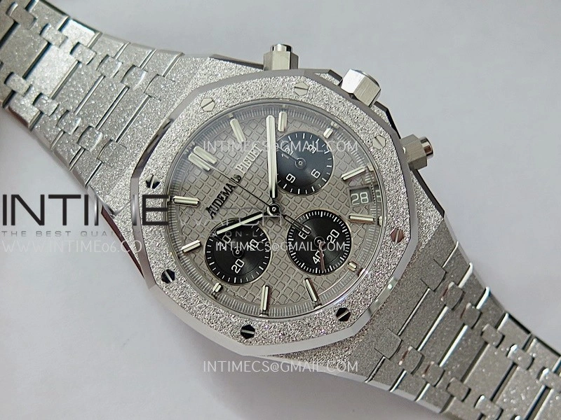 Royal Oak Chrono 26240 Frosted SS Gain Weight V2 DDF 1:1 Best Edition Gray Dial Frosted SS Bracelet Super Clone DD4401