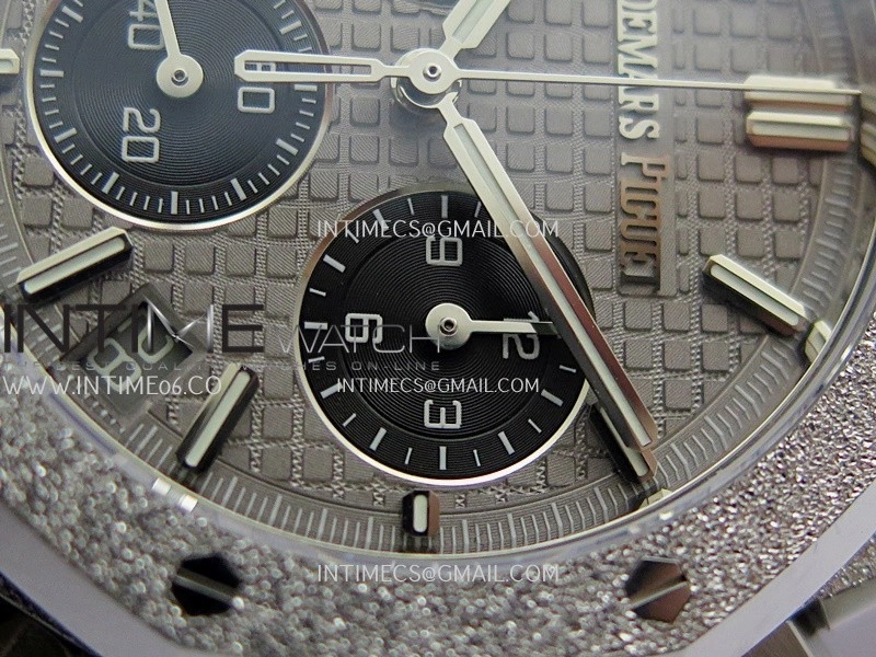 Royal Oak Chrono 26240 Frosted SS Gain Weight V2 DDF 1:1 Best Edition Gray Dial Frosted SS Bracelet Super Clone DD4401