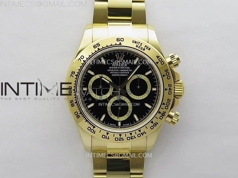 Daytona 126508 Gain Weight YG QF 1:1 Best Edition Black Dial Stick Markers on YG Bracelet SH4131 V6