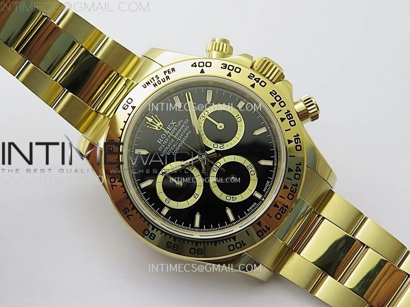 Daytona 126508 Gain Weight YG QF 1:1 Best Edition Black Dial Stick Markers on YG Bracelet SH4131 V6