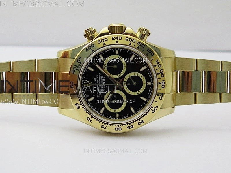 Daytona 126508 Gain Weight YG QF 1:1 Best Edition Black Dial Stick Markers on YG Bracelet SH4131 V6