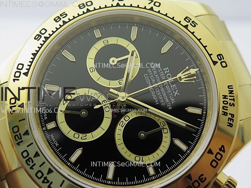 Daytona 126508 Gain Weight YG QF 1:1 Best Edition Black Dial Stick Markers on YG Bracelet SH4131 V6