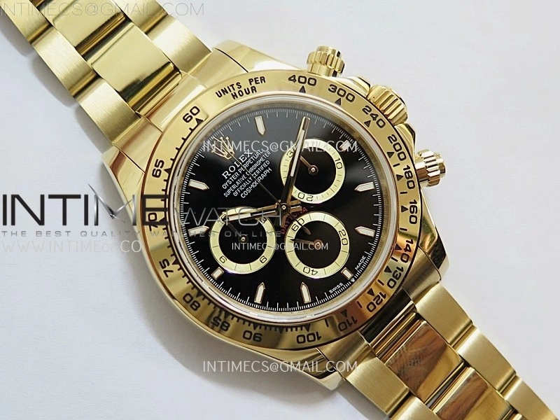 Daytona 126508 Gain Weight YG QF 1:1 Best Edition Black Dial Stick Markers on YG Bracelet SH4131 V6