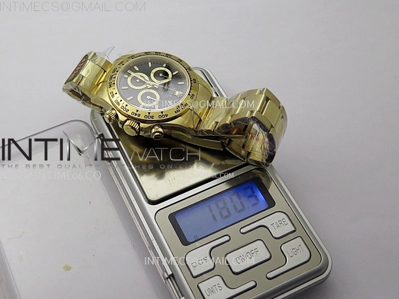 Daytona 126508 Gain Weight YG QF 1:1 Best Edition Black Dial Stick Markers on YG Bracelet SH4131 V6