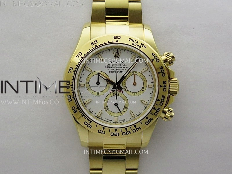 Daytona 126508 Gain WeightYG QF 1:1 Best Edition White Dial Sticks Markers on YG Bracelet SH4131 V6