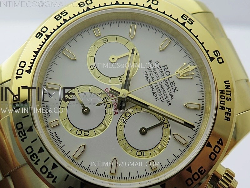 Daytona 126508 Gain WeightYG QF 1:1 Best Edition White Dial Sticks Markers on YG Bracelet SH4131 V6