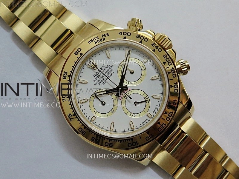 Daytona 126508 Gain WeightYG QF 1:1 Best Edition White Dial Sticks Markers on YG Bracelet SH4131 V6