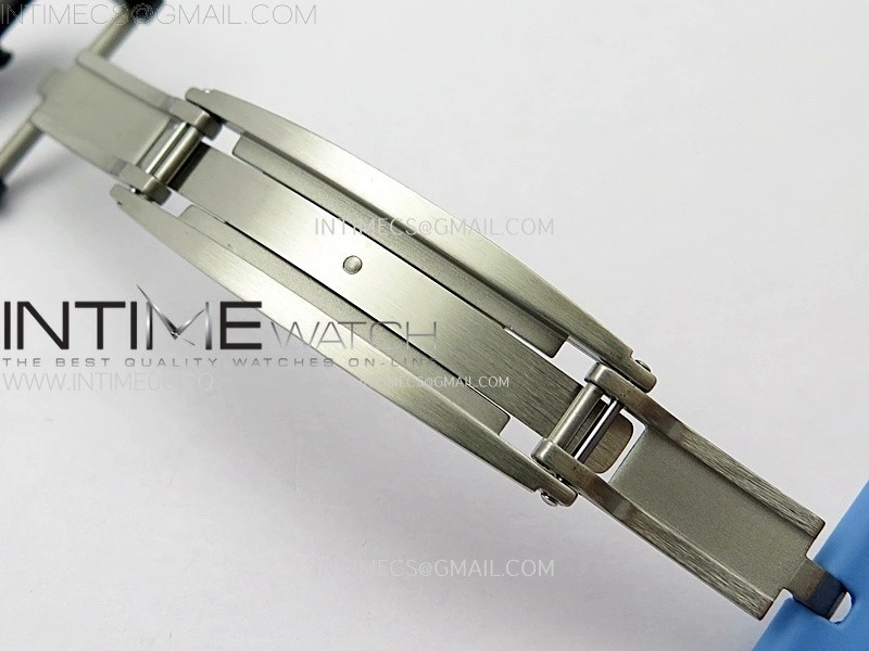 RM035-03 White Carbon Blue Crown Z Factory Skeleton Dial on Blue Rubber Strap Asian Skeleton movement