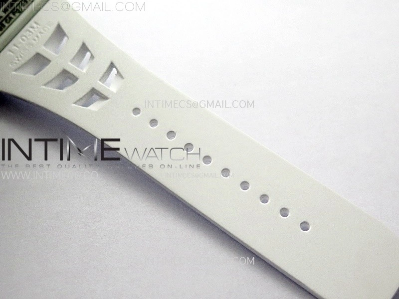 RM035-03 White Carbon Red Crown Z Factory Skeleton Dial on White Rubber Strap Asian Skeleton movement