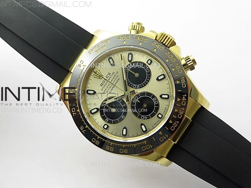 Daytona 116518 QF 1:1 Best Edition YG Dial Black Subdial on Oysterflex Strap SH4130 V3