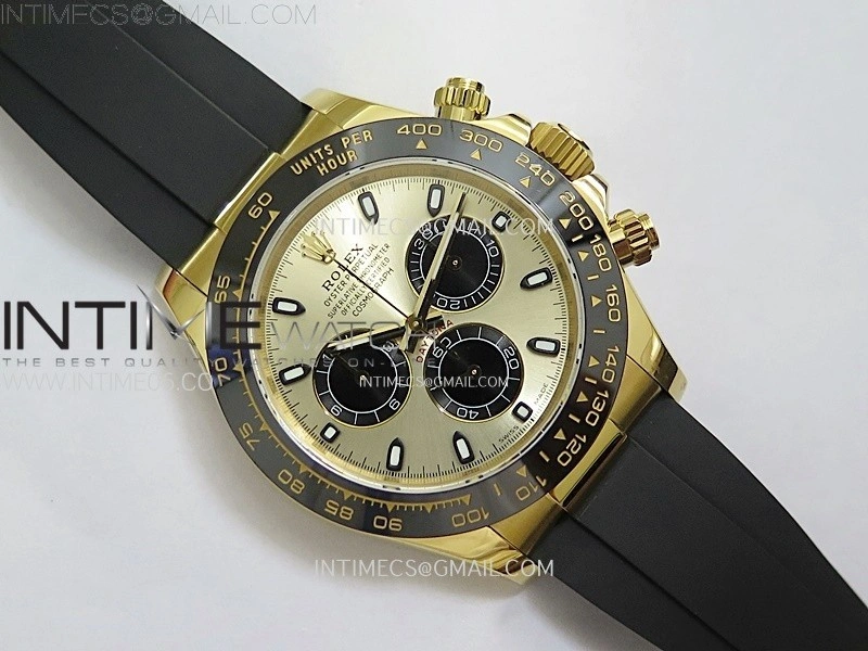 Daytona 116518 QF 1:1 Best Edition YG Dial Black Subdial on Oysterflex Strap SH4130 V3
