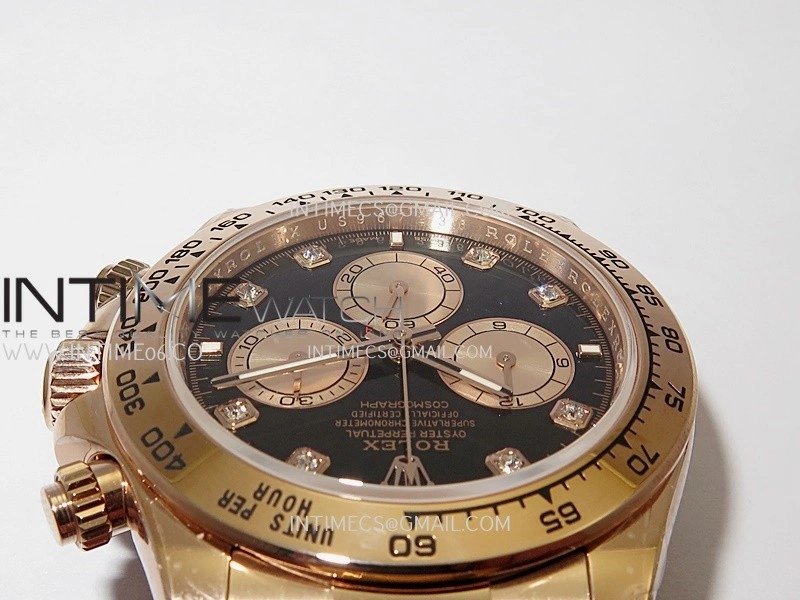 Daytona 126505 RG UFO 1:1 Best Edition Black Dial RG Subdial On Oyster Bracelet UF4131
