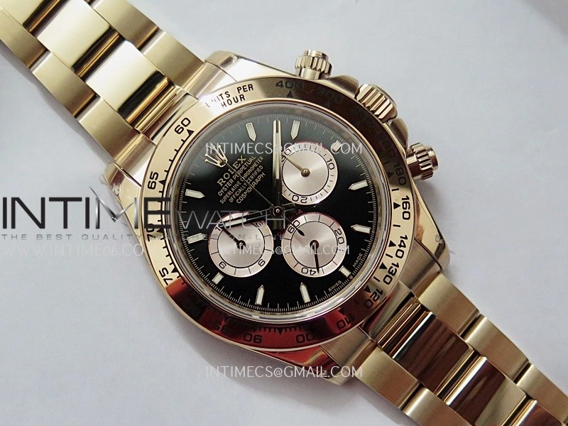 Daytona 126505 RG UFO 1:1 Best Edition Black Dial RG Subdial On Oyster Bracelet UF4131