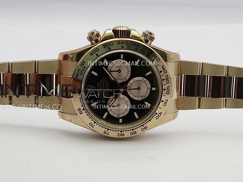 Daytona 126505 RG UFO 1:1 Best Edition Black Dial RG Subdial On Oyster Bracelet UF4131