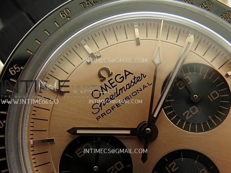 Speedmaster Professional SS RG N1F Best Edition RG Dial Black Subdial On Black Rubber Strap Asian 3861