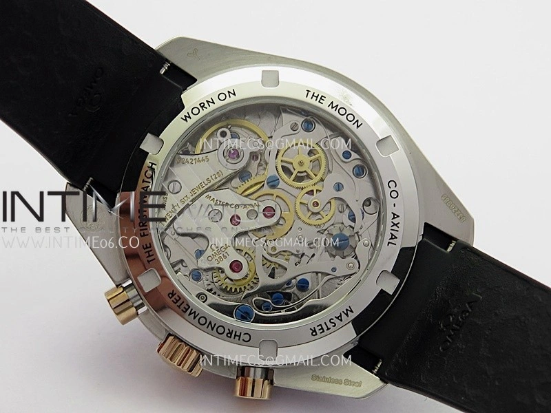 Speedmaster Professional SS RG N1F Best Edition RG Dial Black Subdial On Black Rubber Strap Asian 3861