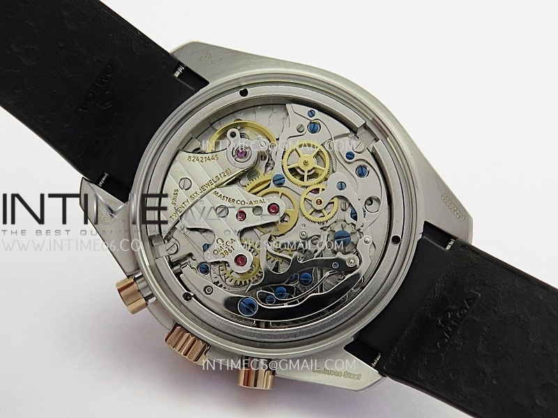 Speedmaster Professional SS RG N1F Best Edition RG Dial Black Subdial On Black Rubber Strap Asian 3861