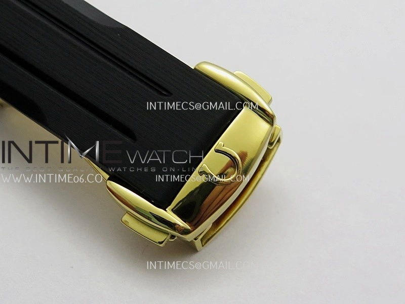 Speedmaster Professional YG N1F Best Edition Gold Dial Black Subdial On Black Rubber Strap Asian 3861