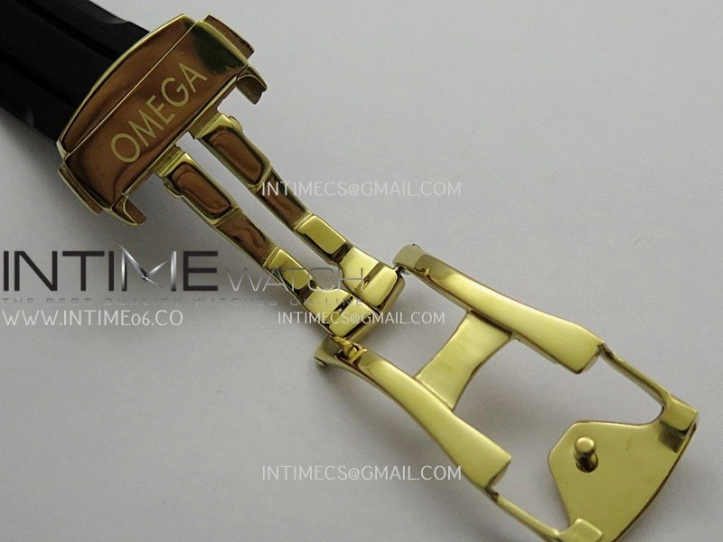 Speedmaster Professional YG N1F Best Edition Gold Dial Black Subdial On Black Rubber Strap Asian 3861