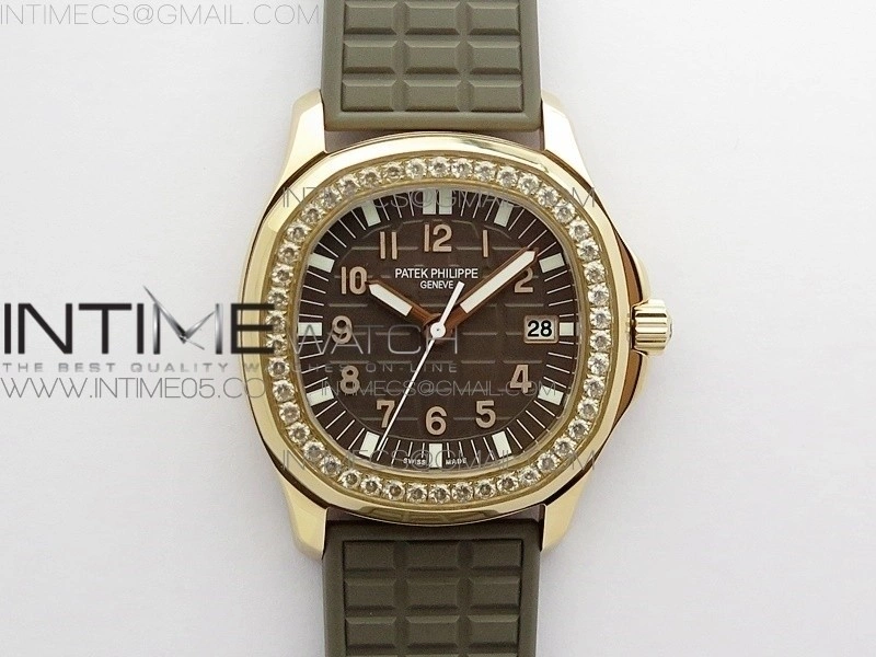 Aquanaut 5067A RG PPF 1:1 Best Edition Brown Textured Dial on Brown Rubber Strap AE23