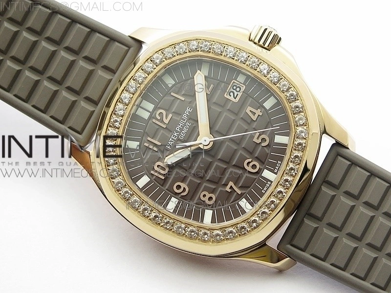 Aquanaut 5067A RG PPF 1:1 Best Edition Brown Textured Dial on Brown Rubber Strap AE23