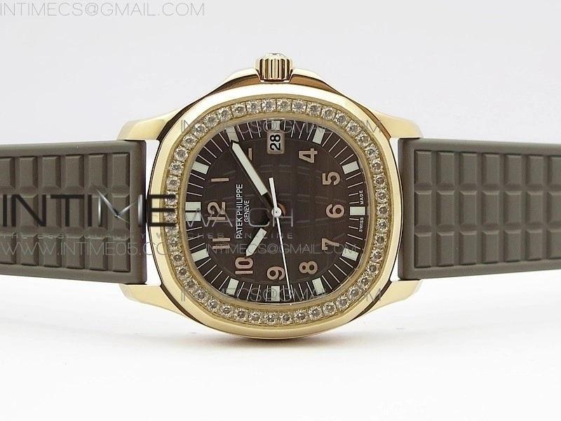 Aquanaut 5067A RG PPF 1:1 Best Edition Brown Textured Dial on Brown Rubber Strap AE23