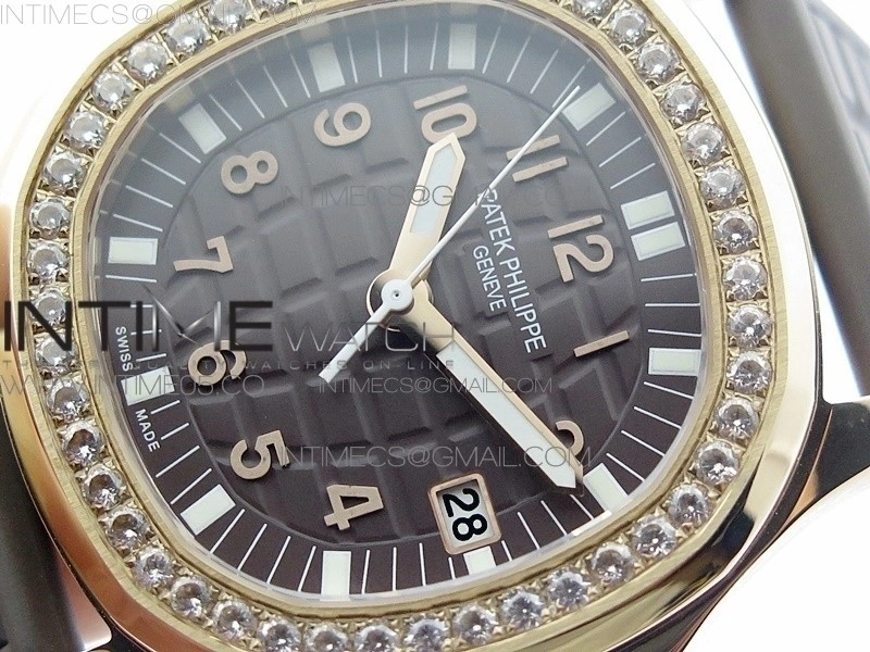 Aquanaut 5067A RG PPF 1:1 Best Edition Brown Textured Dial on Brown Rubber Strap AE23