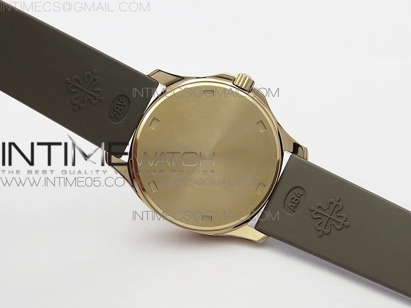 Aquanaut 5067A RG PPF 1:1 Best Edition Brown Textured Dial on Brown Rubber Strap AE23