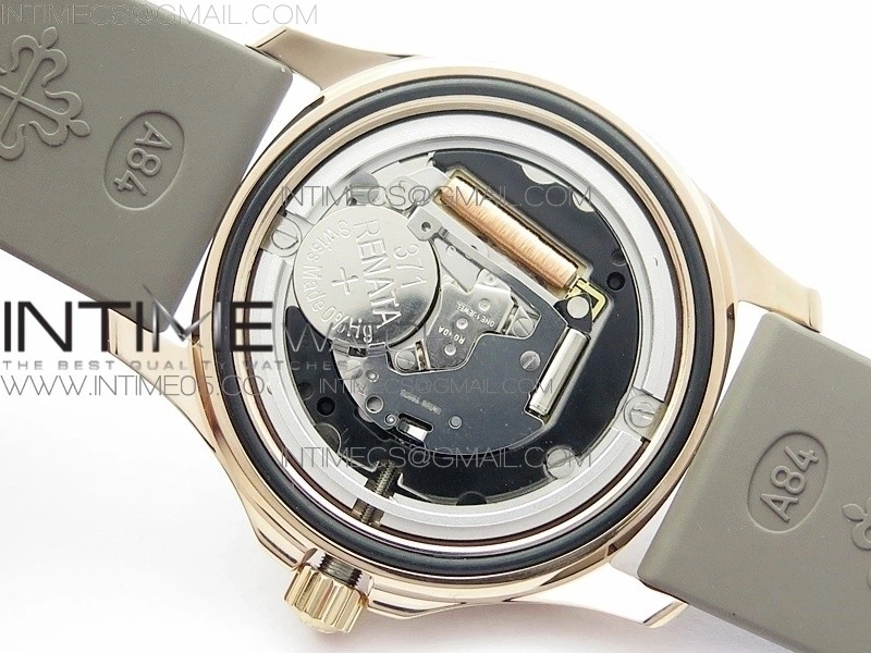 Aquanaut 5067A RG PPF 1:1 Best Edition Brown Textured Dial on Brown Rubber Strap AE23