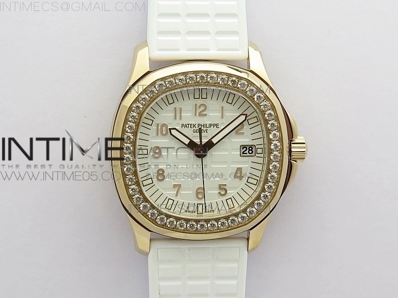 Aquanaut 5067A RG PPF 1:1 Best Edition White Textured Dial on White Rubber Strap AE23