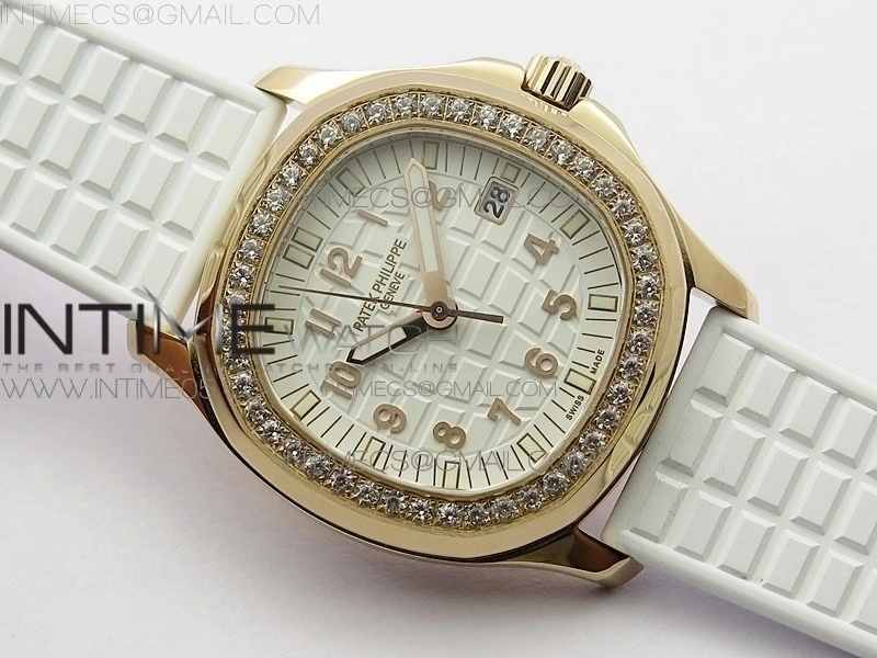 Aquanaut 5067A RG PPF 1:1 Best Edition White Textured Dial on White Rubber Strap AE23