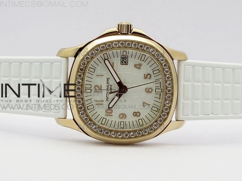 Aquanaut 5067A RG PPF 1:1 Best Edition White Textured Dial on White Rubber Strap AE23