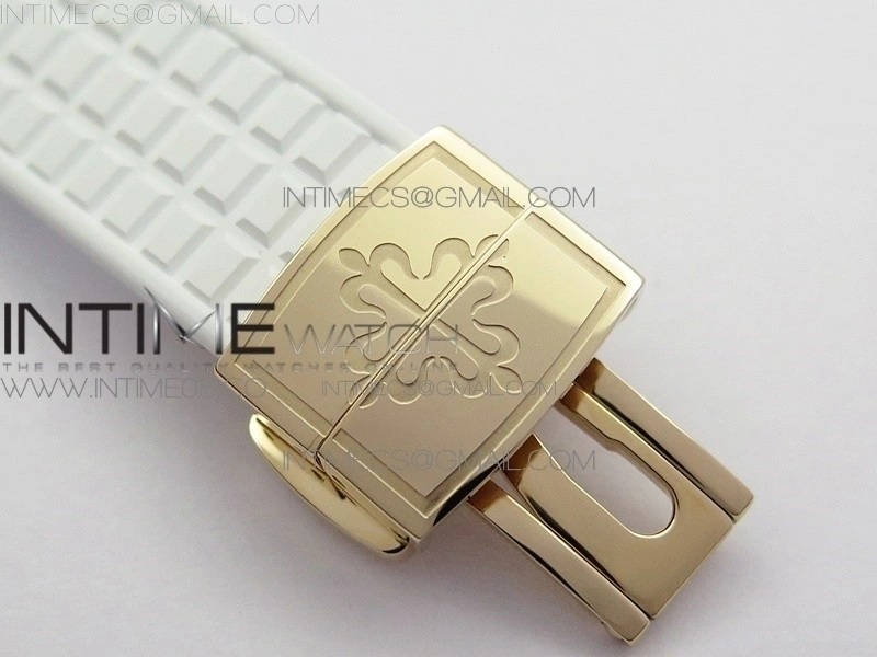 Aquanaut 5067A RG PPF 1:1 Best Edition White Textured Dial on White Rubber Strap AE23