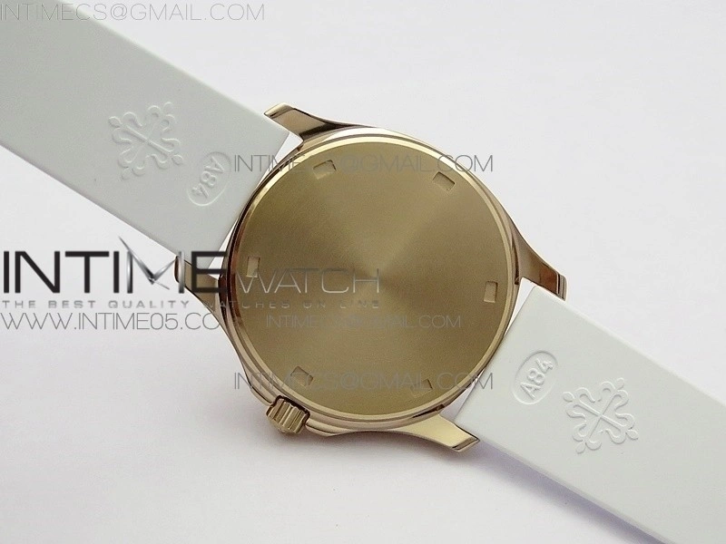 Aquanaut 5067A RG PPF 1:1 Best Edition White Textured Dial on White Rubber Strap AE23