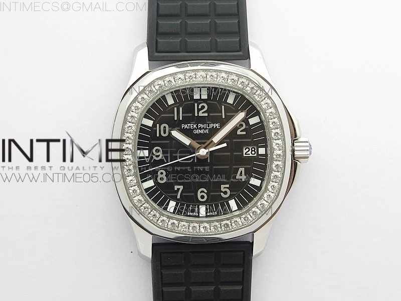 Aquanaut 5067A SS PPF 1:1 Best Edition Black Textured Dial on Black Rubber Strap AE23