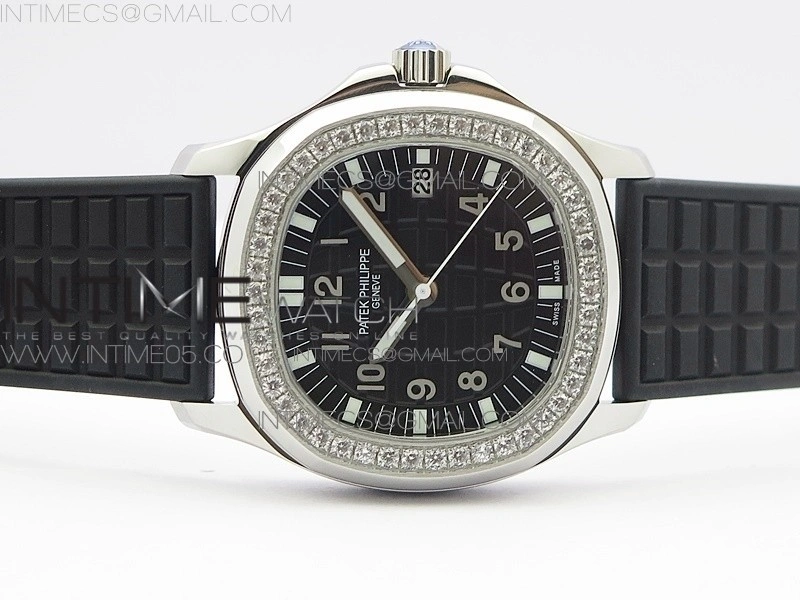 Aquanaut 5067A SS PPF 1:1 Best Edition Black Textured Dial on Black Rubber Strap AE23