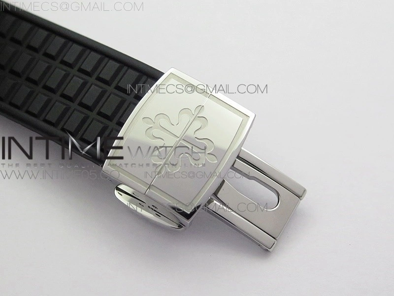 Aquanaut 5067A SS PPF 1:1 Best Edition Black Textured Dial on Black Rubber Strap AE23