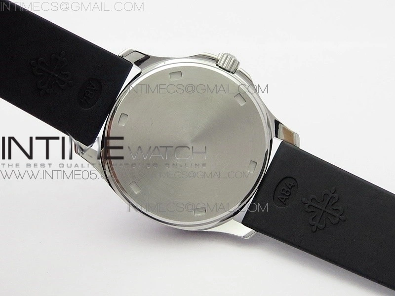 Aquanaut 5067A SS PPF 1:1 Best Edition Black Textured Dial on Black Rubber Strap AE23