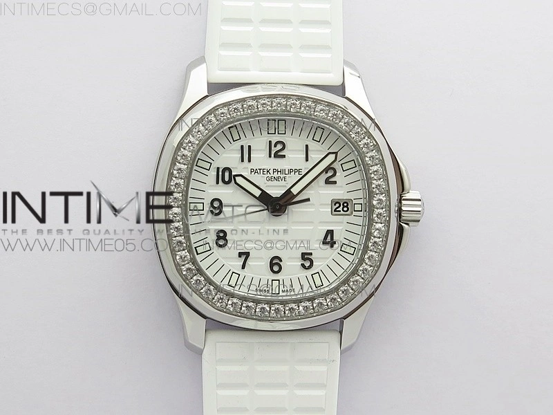 Aquanaut 5067A SS PPF 1:1 Best Edition White Textured Dial on White Rubber Strap AE23
