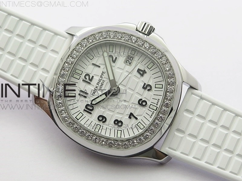 Aquanaut 5067A SS PPF 1:1 Best Edition White Textured Dial on White Rubber Strap AE23