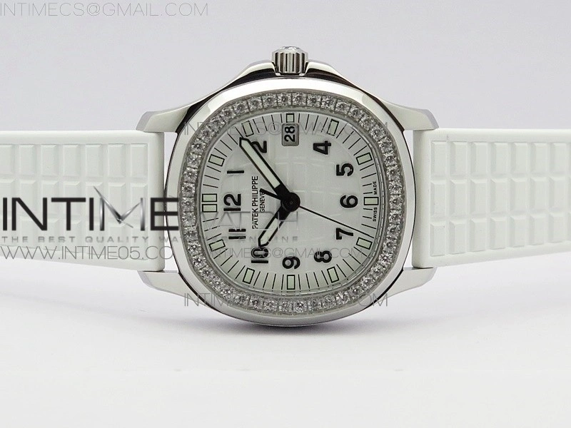 Aquanaut 5067A SS PPF 1:1 Best Edition White Textured Dial on White Rubber Strap AE23